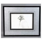 Charles A Bibbs Original "Silver Cap" Pen And Ink Drawing, Framed and Matted, 24.5" x 20.5"