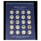 Franklin Mint Project Apollo Medal Set In Portfolio, Qty 20 Coins, Replacement Set With Paperwork