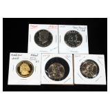 2010 Sacagawea Dollars, Qty 2, 2007 Madison Dollar Proof 69 DC, 1959 Franklin Silver Half Dollar Gem