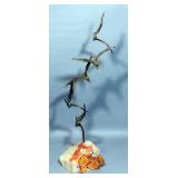 Curtis Jere "Birds In Flight" Brass And Stone Sculpture, Signed 31"H