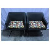 Hugh Acton by Vecta Chrome Frame Lounge Chairs, Made in Italy, Qty 2