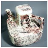 Grey Fiesta Tea Pot With Lid, Olive Russel Wright Tea Pot With Lid, Black And Red California Pottery