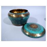 Lidded Brass Bowl With Lid WMF Ikora Germany By Paul Haustein And Designer Bowl From Israel