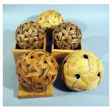 Woven Spheres Qty 5, Sphere Holders Qty 2, Woven Boxes Qty 3 And More, Total Qty 12