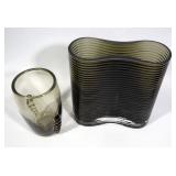 Home Decor Vases 7 Dishes, Qty 8, Sasaki Wave Design Smoky Green Vase, 1942 Nagtegaal Utrecht Vase, 