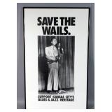 "Save The Wails" Blues And Jazz Poster, Framed 36.25" x 22.25"