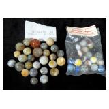 Champion Agate Marbles In Original Bag And 27 Agate Marbles