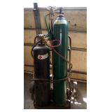 Acetylene And Oxygen Cutting And Welding Tanks Complete with Hoses, Torch & Dollie