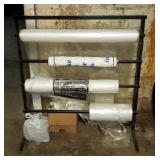 Metal Spool Rack Including Tire Storage Bags, Floor Board Covers And Steering Wheel Covers