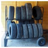 2-Tier Rolling Tire Cart 