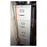 Metal 2-Drawer Filing Cabinets Qty. 3 And Hon 4-Drawer Filing Cabinet, Contents Include Office Suppl