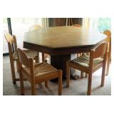 Indian Gaming Table 30" x 57" And 6 Chairs, Includes Pool Sticks, Poker Chips, Cards And More