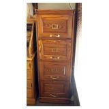 Solid Wood 4-Drawer Vertical Filing Cabinet 54" x 28" x 19"