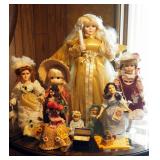 Doll Collection Qty. 9 Including Dorothy, Angel, Precious Moments And More