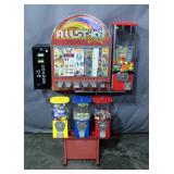 6-Way Vending Machine Stand, Modified to Hold 7, with DBV-20 Change Machine, Allstar Sticker/Tattoo 