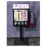 Sticker/Tattoo Flat Vending Machine on Stand with Gumball/Capsule Machine, Includes Keys, 18"W x 48"