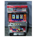 1997 Cranky Contest Japanese Casino Pachislo Token Slot Machine, 19"W x 32"H x 11.5"D, Works