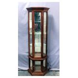 Mirrored, Lighted Curio Cabinet With Four Shelves And Two Doors, 24.5"W x 70.5"H x 11"D