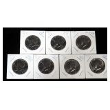 1972 Kennedy Half Dollars All D Mint, Total Qty 7