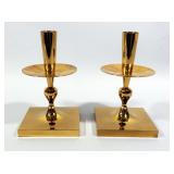 Tommi Parziner Mid-Century For Dorlyn Silversmiths Candlestick Pair, 7"H