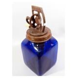 Cobalt Blue Dazey Butter Churn, Front Marked #80