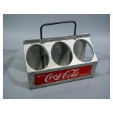 Aluminum Coca-Cola 6-Pack Bottle Carrier And Wood 6-Pack Bottle Carrier