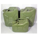 US Military Style 20 Liter Reproduction Jerry Cans, Qty 2, and 10 Liter Jerry Can