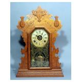 Seth Thomas Gingerbread Parlor Mantel Clock with Alarm, 15"W x 22.5"H