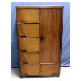 Art Deco Chest of Drawers Wardrobe with Dovetail Constructed Drawers, Matches Lots 58 & 93, 35.5"W x
