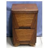 Art Deco Nightstand with Dovetail Constructed Drawers, 16"W x 25.5"H x 13"D