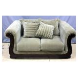 Love Seat with Scroll Design Frame and Trifled Feet