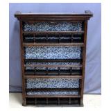 China / Teacup and Saucer Display Wall Shelf, Appears Old, 35"W x 48"H x 11"D