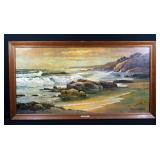 Robert Woods "Sunset Shore" Framed Print with Title Plaque, 51.5"W x 27.5"H