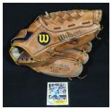 George Brett Wilson Signature Model A2124 Baseball Glove and 1981 Fleer George Brett Baseball Card