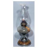 Antique Kerosene Oil Lamp, Gold Detail Accents, 18"H