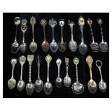 Assorted Souvenir / Travel Spoons, Qty 20, Grand Canyon, Missouri, New York Skyline, Las Vegas, Tazm