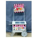 Melissa & Doug Ice Cream Snacks & Treats Food Cart with Accessories, 27"L x 12.5"W x 50"H