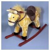 Chrisha Playful Plush Rocking Horse with Sound and Movement, 28"L x 21"H