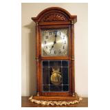 Commodore Leaded Glass Wall Clock 26" x 12" x 6"
