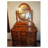 Rock City 5 - Drawer Dresser with Oval Mirror, 78" x 46" x 18", Made In The USA