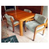 Dining Room Table 28" x 56" x 38" with Leaf And Upholstered Chairs Qty. 4