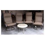 Homecrest Swivel/Rocking Patio Chairs Qty. 4 And Small Patio Table