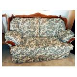 Upholstered Love Seat With Solid Wood Trim, 38"H x 67"W x 36"D
