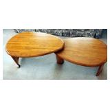 Unique Two-Tier Tear Drop Shaped Articulated Coffee Table, 18"H x 62"L x 22"D