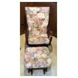 Glider With Foot Stool In Cherry Finish