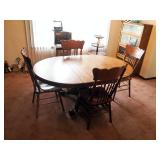 Oval Solid Wood Dining Room Table With Ball And Claw Feet, 30" x 71" x 48", One Leaf, Carved High Ba