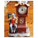 Waco Melody In Motion, Hand Painted Porcelain, Battery Powered, Animated Music Box "Grandfather Time