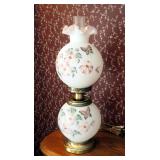 Fenton Art Glass Gone With The Wind Lamp, 23"