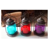 Colorful Lighted Lanterns, Battery Operated, QTY 3