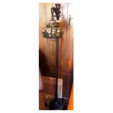 Leaded Stained Glass Replica Floor Lamp, 65" Tall